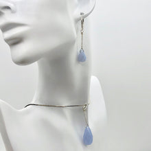 Load image into Gallery viewer, Blue Chalcedony Designer Sterling Silver Pendant and Earrings Jewelry Set