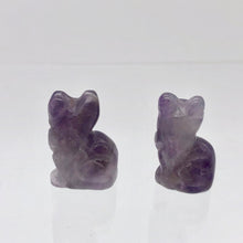 Load image into Gallery viewer, Adorable! 2 Amethyst Sitting Carved Cat Beads | 21x12x8mm | Purple - PremiumBead Alternate Image 3