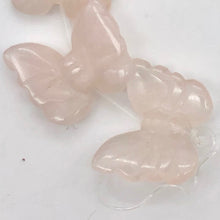 Load image into Gallery viewer, Flutter 2 Carved Rose Quartz Butterfly Beads | 21x17x5mm | Pink - PremiumBead Alternate Image 8