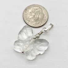 Load image into Gallery viewer, Flutter Carved Quartz Butterfly Sterling Silver Pendant | 1 1/4" Long| Clear | - PremiumBead Alternate Image 6