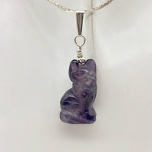 Load image into Gallery viewer, Adorable! Amethyst Cat Sterling Silver Pendant