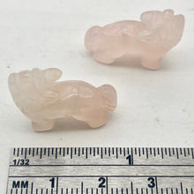 Load image into Gallery viewer, Howling 2 Carved Rose Quartz Standing Wolf/Coyote Beads | 21x17x7.5mm | Pink