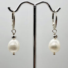 Load image into Gallery viewer, Pearl Dangle Sterling Silver Earrings | 1.38" Long | Satiny White |