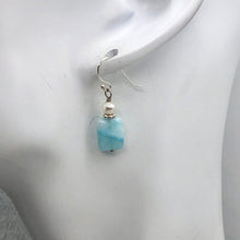 Load image into Gallery viewer, Hemimorphite Pearl Sterling Silver Bead Drop/Dangle Earrings | 1 " Long | Blue |