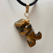 Load image into Gallery viewer, Tiger's Eye Tyrannosaurus Rex Dinosaur Pendant Necklace|14k Gold Filled Jewelry - PremiumBead Alternate Image 6