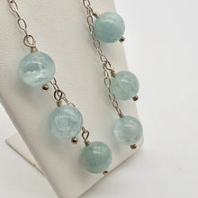 Load image into Gallery viewer, Natural Untreated Blue/Green Aquamarine & Silver Earrings 305213A - PremiumBead Alternate Image 6