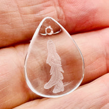 Load image into Gallery viewer, Hand Etched Quartz Quan Yin Goddess 24x18mm Pendant Bead 7987