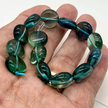 Load image into Gallery viewer, Rare Gem Quality Natural Blue Fluorite 15x8mm Coin 8 Inch Strand | 13 Beads |
