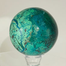 Load image into Gallery viewer, Chrysocolla Cuprite Scry Crystal Round Sphere | 65mm | Blue/Copper | 1 Sphere |