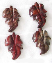 Load image into Gallery viewer, Hand Carved Brecciated Jasper 54x36x6mm to 55x39x8mm Leaf Bead Strand 109416 - PremiumBead Alternate Image 4