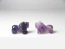 Load image into Gallery viewer, Roar 2 Carved Natural Amethyst Lion Beads | 18x18x7mm | Purple