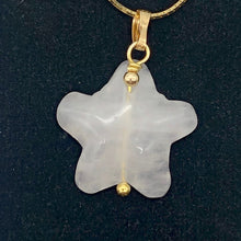Load image into Gallery viewer, Rose Quartz Starfish Pendant Necklace | Semi Precious Stone | 14k gf Pendant - PremiumBead Alternate Image 3
