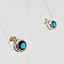Load image into Gallery viewer, December 7mm Blue Zircon & Sterling Silver Earrings 9780Lb - PremiumBead Primary Image 1
