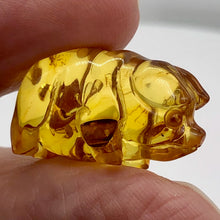 Load image into Gallery viewer, Amber carved Pig Talisman Worry-Stone | 39x25x7 mm | Orange | 1 Figurine |