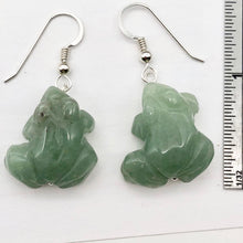 Load image into Gallery viewer, Aventurine Frog Sterling Silver Earrings| Semi Precious Stone Jewelry | 1 1/2" |