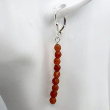 Load image into Gallery viewer, Red Aventurine Bead Sterling Silver Lever Back Gemstone Drop Earrings - PremiumBead Alternate Image 3