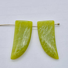 Load image into Gallery viewer, 2 Serpentine Jade 28x13x4.5mm Claw Beads 8948A