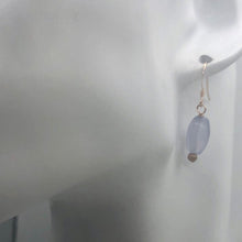 Load image into Gallery viewer, Blue Chalcedony Earrings with 14K Rose Gold Filled Ear Wires | 1" Long |