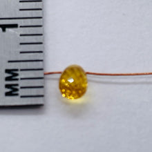Load image into Gallery viewer, 1 Yellow Sapphire Faceted Briolette Bead (.45 to .52cts) 9667Af