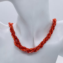 Load image into Gallery viewer, Coral Oval Graduated Bead Necklace | 20" Long | 3x6 to 5x8mm | Red | Necklace |