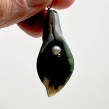 Load image into Gallery viewer, Fancy Jasper Calla Lily 14K Gold Filled Pendant | 1 3/4" Long | Green |