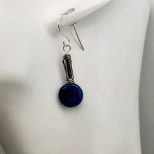 Load image into Gallery viewer, Dazzle Blue Apatite 10mm Coin Sterling Silver Earrings | 1 1/2 Inch Drop |