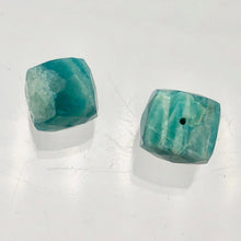 Load image into Gallery viewer, Amazonite Stone Cube | 8x8mm | Blue White | 2 Bead(s)