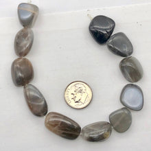Load image into Gallery viewer, Gray Moonstone Half Strand | 23x13x8mm to 18x11x9mm | Gray | 11 Half-Strand |