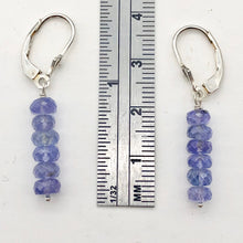 Load image into Gallery viewer, Tanzanite Faceted Roundel Bead Sterling Silver Earrings| 1.5" Long | Lever Back