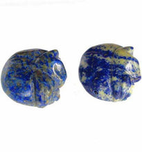 Load image into Gallery viewer, 1 Cozy Hand Carved Natural Lapis Kitty Cat Bead | 18x20x9mm | Blue w/ White - PremiumBead Primary Image 1