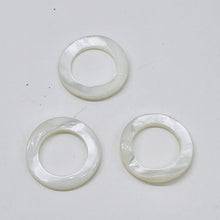 Load image into Gallery viewer, 3 Mother of Pearl Shell 25mm Pi Circle Beads 9846