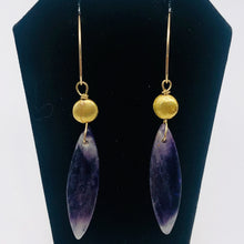 Load image into Gallery viewer, Sodalite 14K Gold Filled Teardrop Earrings| 2 3/4" Long | Purple/White| 1 Pair |