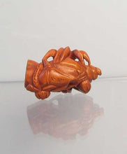 Load image into Gallery viewer, Carved & Signed Crab On Lotus Boxwood Ojime/Netsuke Bead - PremiumBead Alternate Image 2