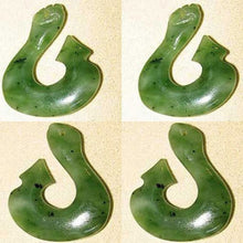 Load image into Gallery viewer, 1 Hand Carved Jade Maori "Power" 34x29mm Fishhook Pendant Bead 5719Q - PremiumBead Primary Image 1