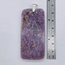 Load image into Gallery viewer, Natural Purple Lepidolite Large Rectangular Sterling Silver Pendant | 2 3/4" |