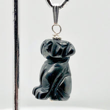 Load image into Gallery viewer, Hematite Dog Sterling Silver Necklace Pendant | Semi Precious Stone Jewelry|