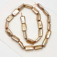 Load image into Gallery viewer, 2 Champagne Rectangle Coin FW Pearls 4459