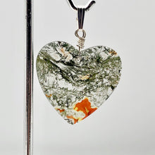 Load image into Gallery viewer, Limbcast Agate Agate Valentine Heart Silver Pendant | 28x28x2mm | Moss Green | - PremiumBead Alternate Image 2