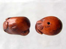 Load image into Gallery viewer, Hot Carved Puffer Fish Boxwood Ojime/Netsuke Bead - PremiumBead Alternate Image 3