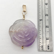 Load image into Gallery viewer, Semi Precious Stone Jewelry Carved Rose Pendant Necklace of Amethyst/Gold - PremiumBead Alternate Image 4