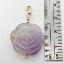 Load image into Gallery viewer, Amethyst Rose Pendant Necklace | Semi Precious Stone Jewelry | 14k Pendant - PremiumBead Alternate Image 4