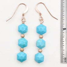 Load image into Gallery viewer, Unique Natural USA Turquoise 14K Rose Gold Filled Earrings | 1 3/4" Long |