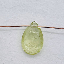 Load image into Gallery viewer, Sapphire 1.3ct Flat Faceted Briolette Pendant Bead | 9x6x3mm | Pale Green | 1 |