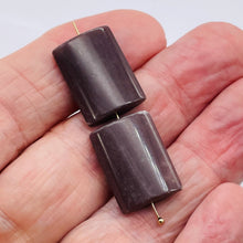 Load image into Gallery viewer, 2 Plum Muscovite 20x15x5mm Rectangle Pendant Bead 8425
