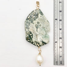 Load image into Gallery viewer, Ocean Jasper and Pearl 14K Gold Filled Pendant | 2 3/4 Inch Long |