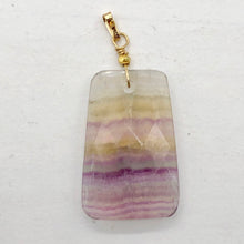 Load image into Gallery viewer, Fluorite 14K Gold Filled Wire Wrap Trapezoid Pendant | 2" Long | Purple, Clear |