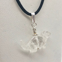 Load image into Gallery viewer, Diplodocus Dinosaur Quartz Sterling Silver Pendant 509259QZS | 25x11.5x7.5mm (Diplodocus), 5.5mm (Bail Opening), 7/8" (Long) | Clear - PremiumBead Alternate Image 9