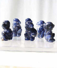 Load image into Gallery viewer, Adorable 2 Carved Sodalite Monkey Beads | 20.5x12x11mm | Blue white - PremiumBead Alternate Image 2