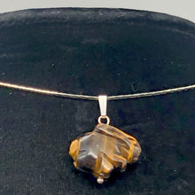 Load image into Gallery viewer, Tiger's Eye Bunny Rabbit Sterling Silver Pendant Necklace | 1 1/16" (Long) |