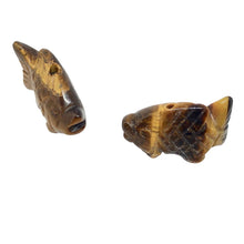Load image into Gallery viewer, Swimmin' 2 Carved Tigers Eye Fish Koi Carp Beads | 23x11x8mm | Gold